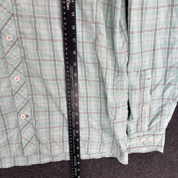 Simms Stone Cold Fishing Shirt Men's Large Green Plaid Button Down Pockets - Picture 4 of 8